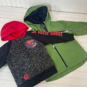 London Fog/Spiderman Boys Windbreaker Jacket & Full Zipped Hoodie Sze 5